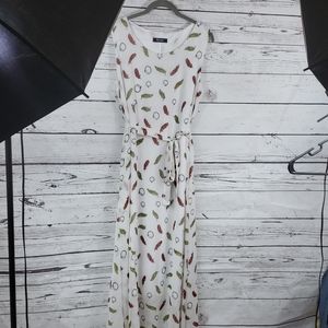 Feather and loops maxi dress